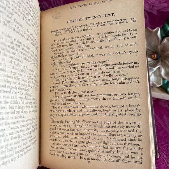Ca 1899 Five Weeks in a Balloon by Jules Verne, Antique Book, William L. Allison - Picture 7 of 10